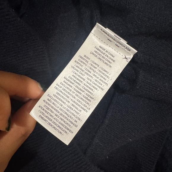 LAUREN RALPH LAUREN NWT 100% Washable Cashmere Dolman Sleeve Cardigan Navy S - Picture 7 of 10